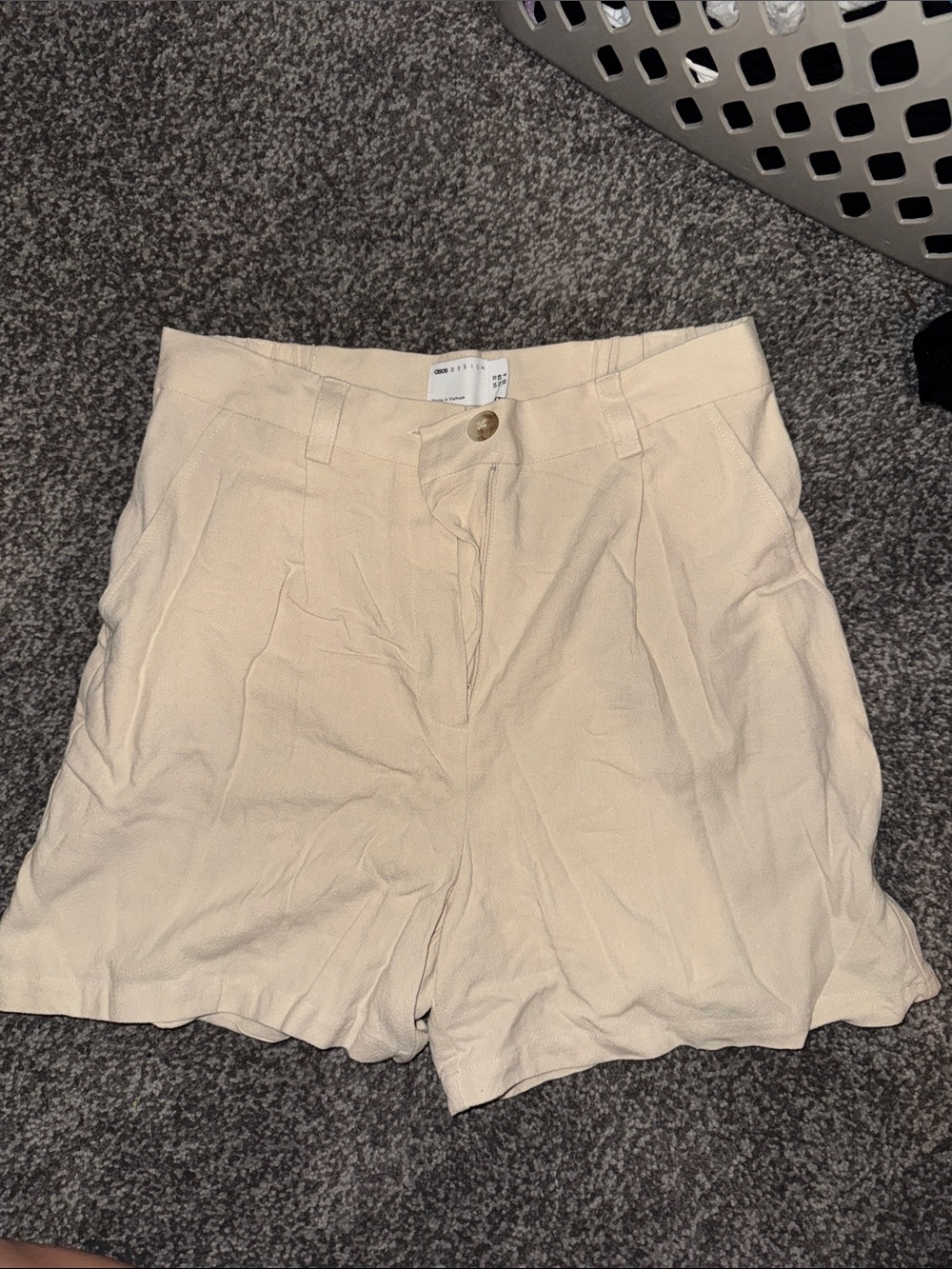 Beige High-Waist Relaxed Women’s Shorts